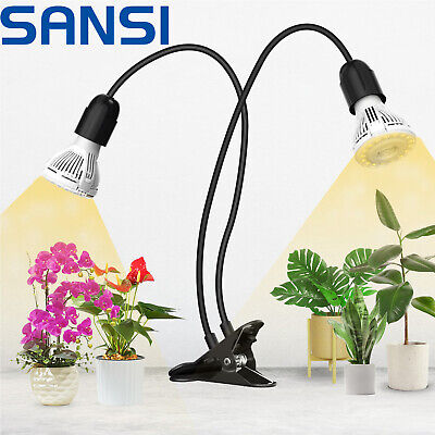 Sansi Grow Light 2x10w Full Spectrum con portalampada a morsetto sdoppiato ed interruttori autonomi