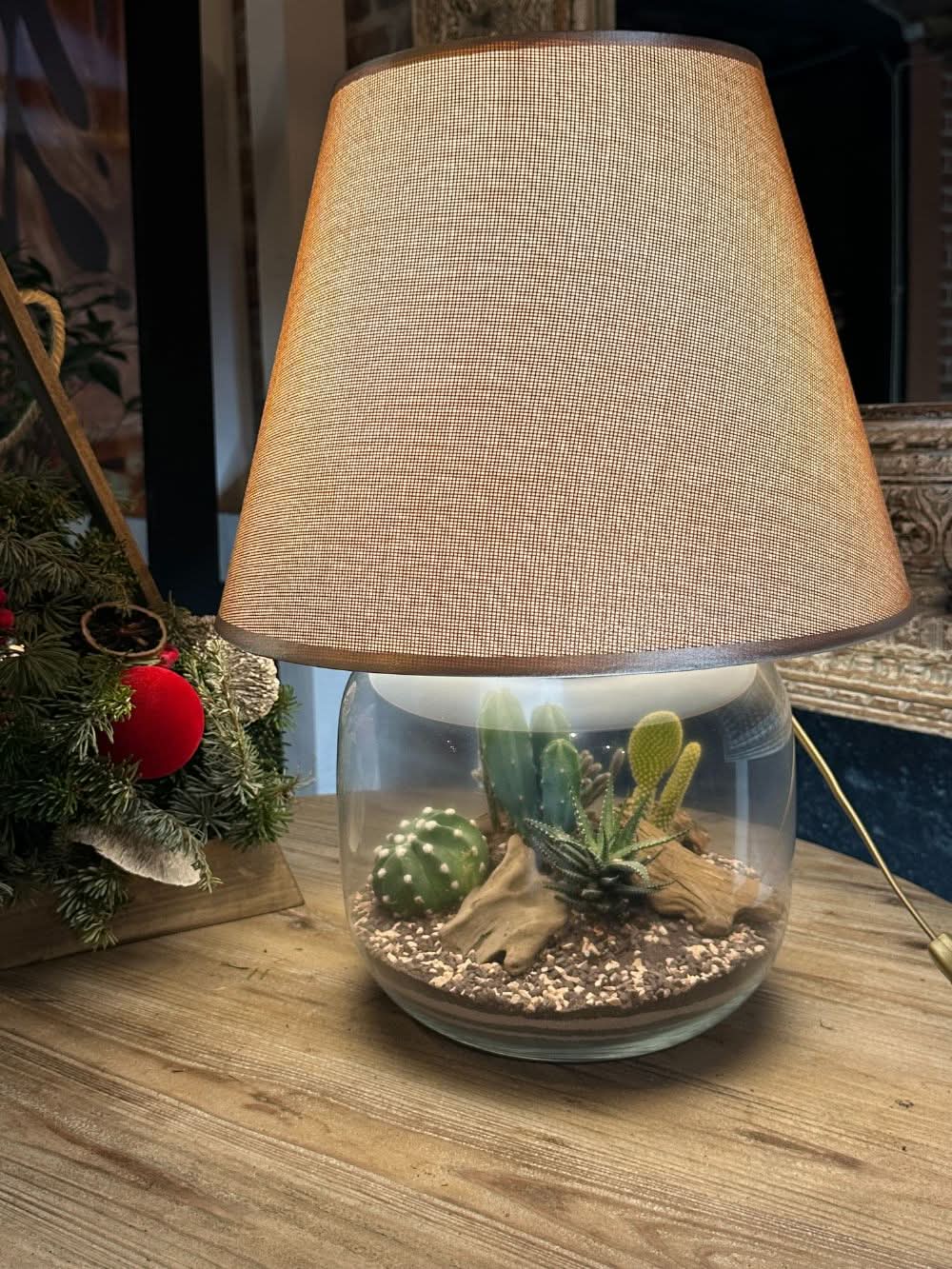 Lampadarium con piante grasse