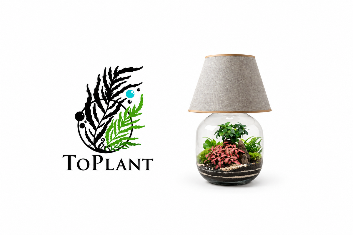 Lampada terrario con logo ToPlant